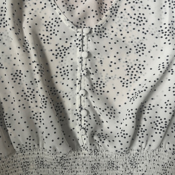 NWOT - Sheer Puffy Sleeve Smocked Crop Top Blouse - Size Small - Picture 4 of 5